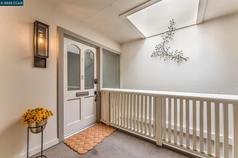 a view of hallway with shower