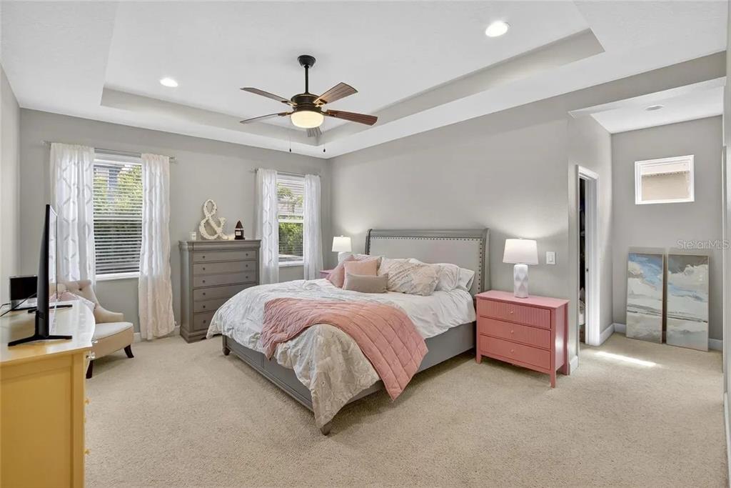 14302 Rolling Dune Road Lithia, FL 33547 - Photo 26 of 88 a bedroom with a bed chandelier and a window