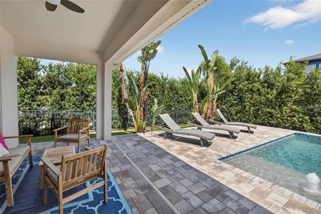 14302 Rolling Dune Road Lithia, FL 33547 - Photo 32 of 88 a view of a patio with a table chairs and a potted plant