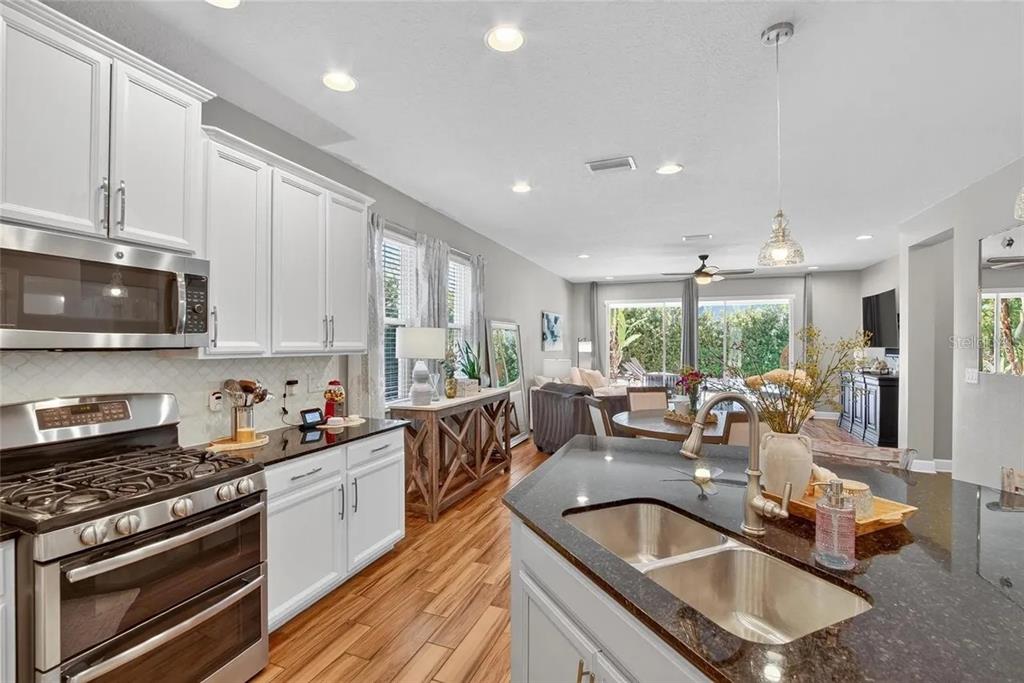 14302 Rolling Dune Road Lithia, FL 33547 - Photo 10 of 88 a kitchen with kitchen island granite countertop a sink stainless steel appliances and cabinets