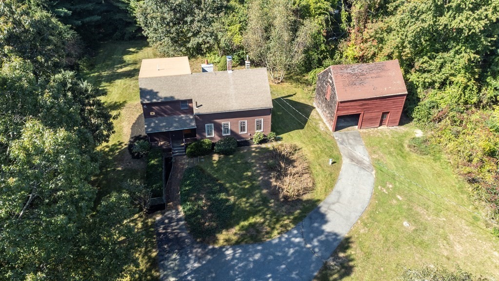 54 Harriman Road Merrimac, MA 01860 - Photo 32 of 39 an aerial view of residential house with outdoor space and trees all around