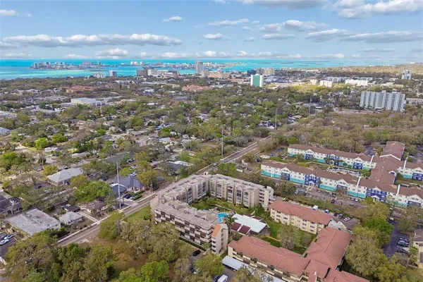 an aerial view of city