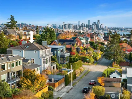 an aerial view of multiple house
