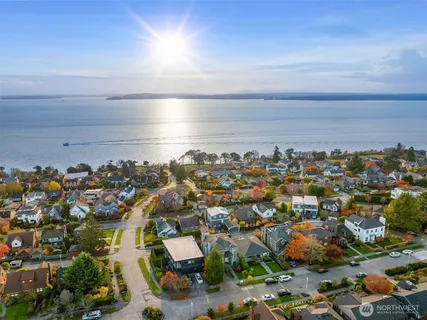 an aerial view of a city