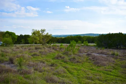 a view of a field with an trees