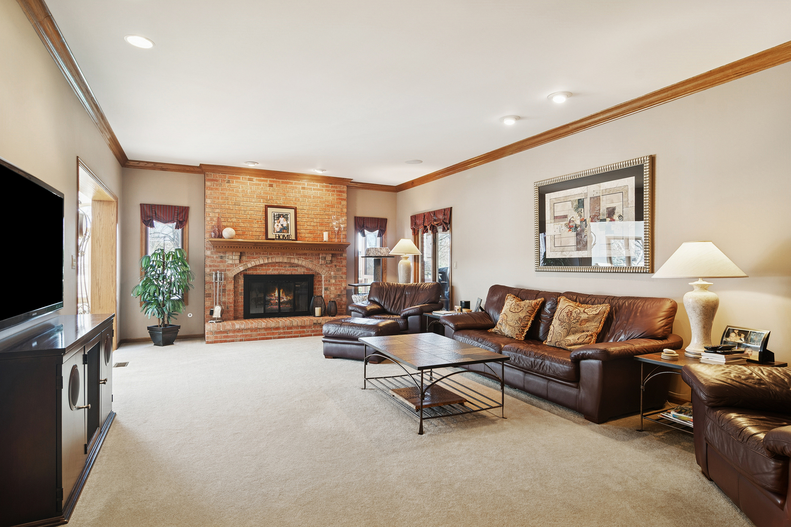 1515 Galloway Drive Inverness, IL 60010 - Photo 19 of 60 a living room with furniture and a fireplace