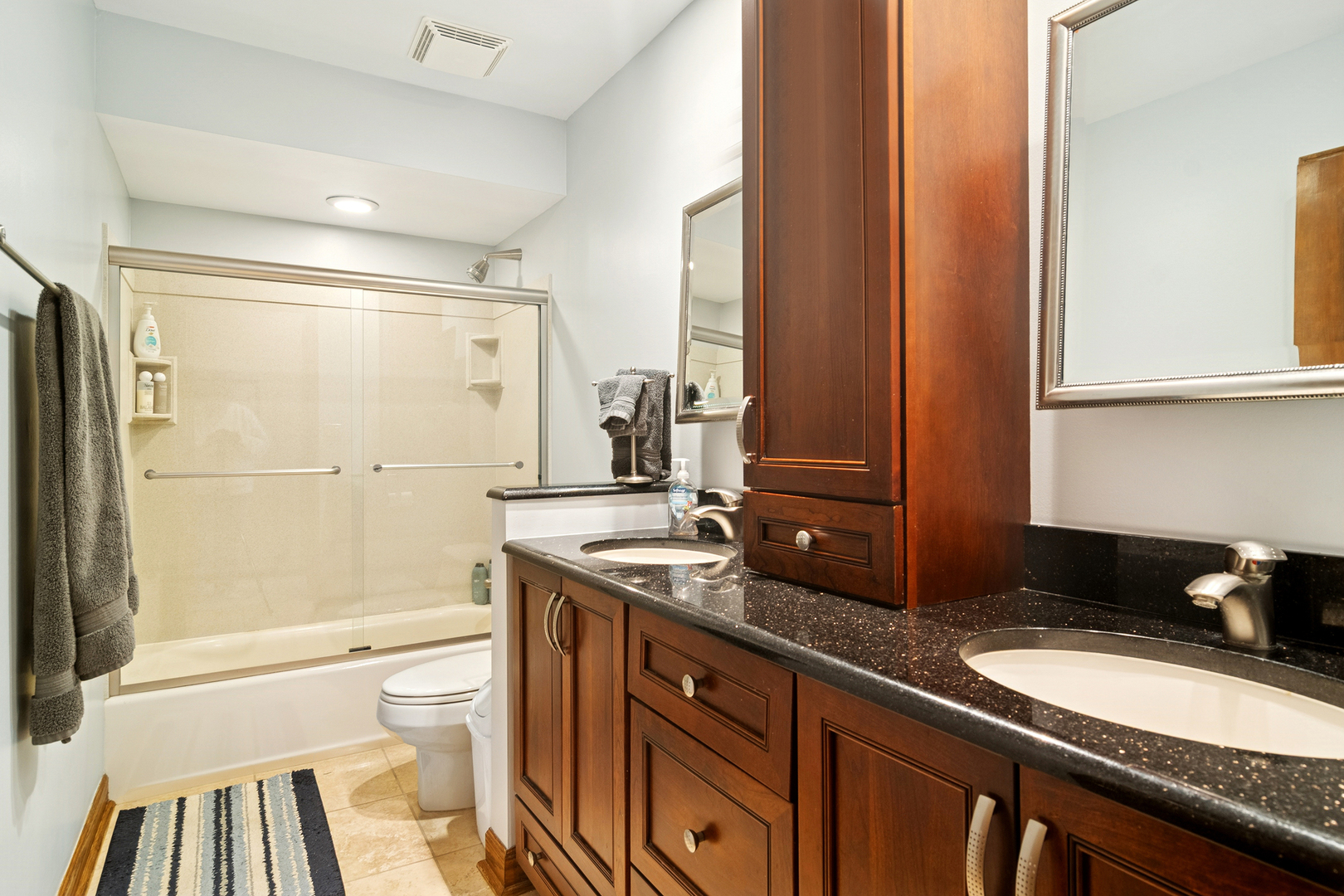 1515 Galloway Drive Inverness, IL 60010 - Photo 29 of 60 a bathroom with a granite countertop sink toilet and shower