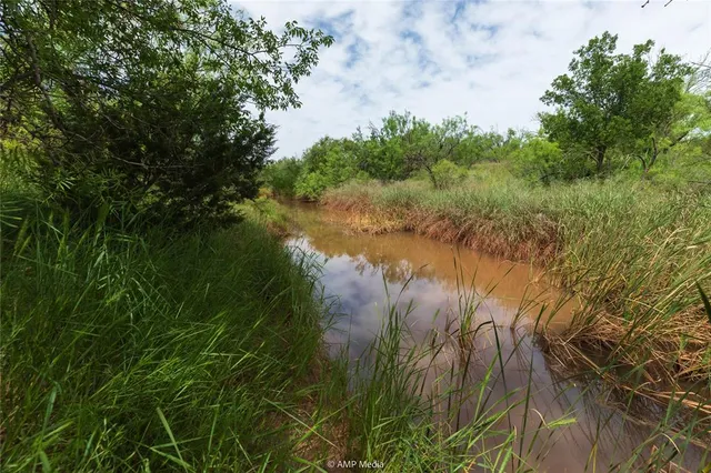 a view of lake with green space