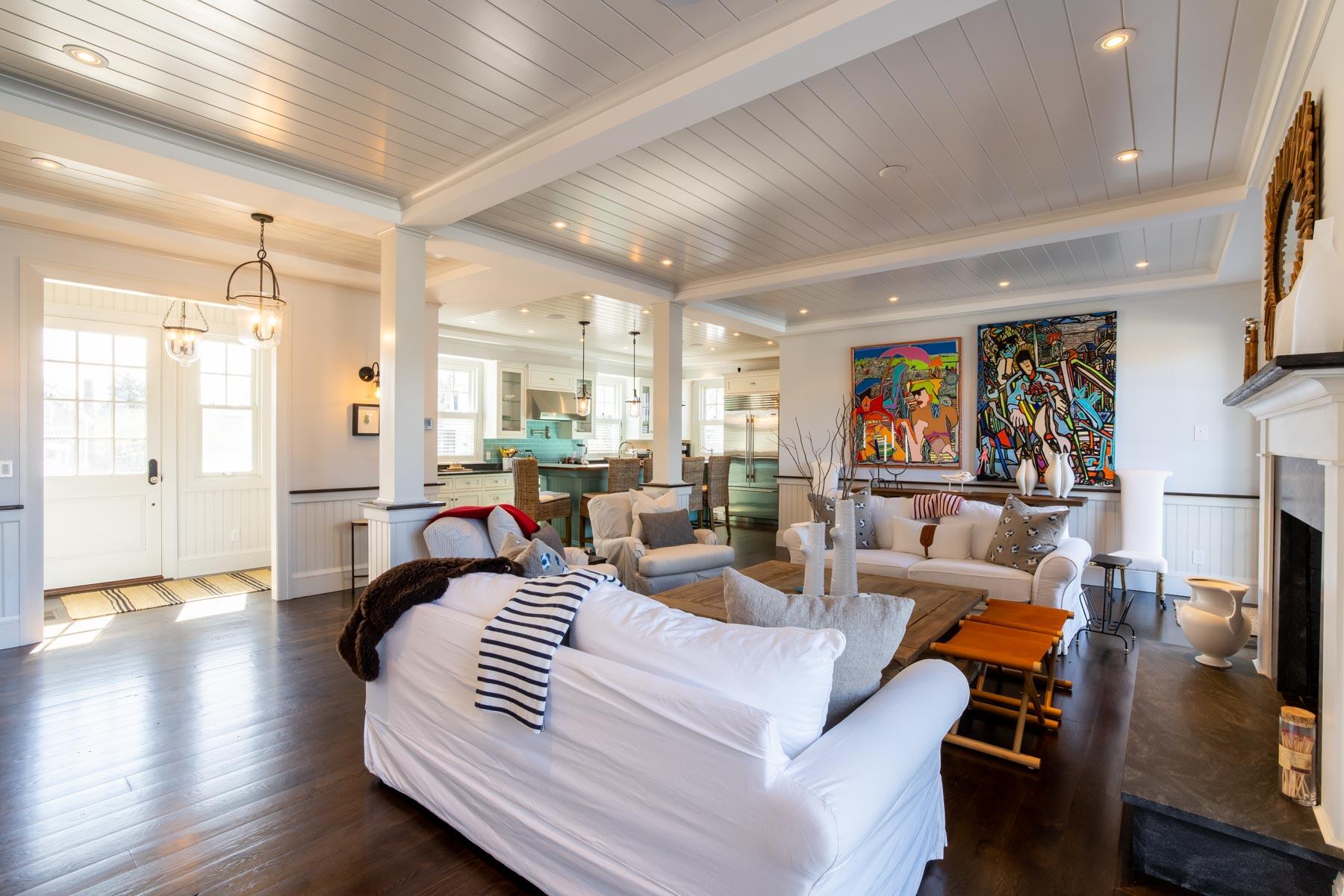 25 Pierce Lane Edgartown, MA 02539 - Photo 10 of 52 a living room with fireplace furniture and a flat screen tv