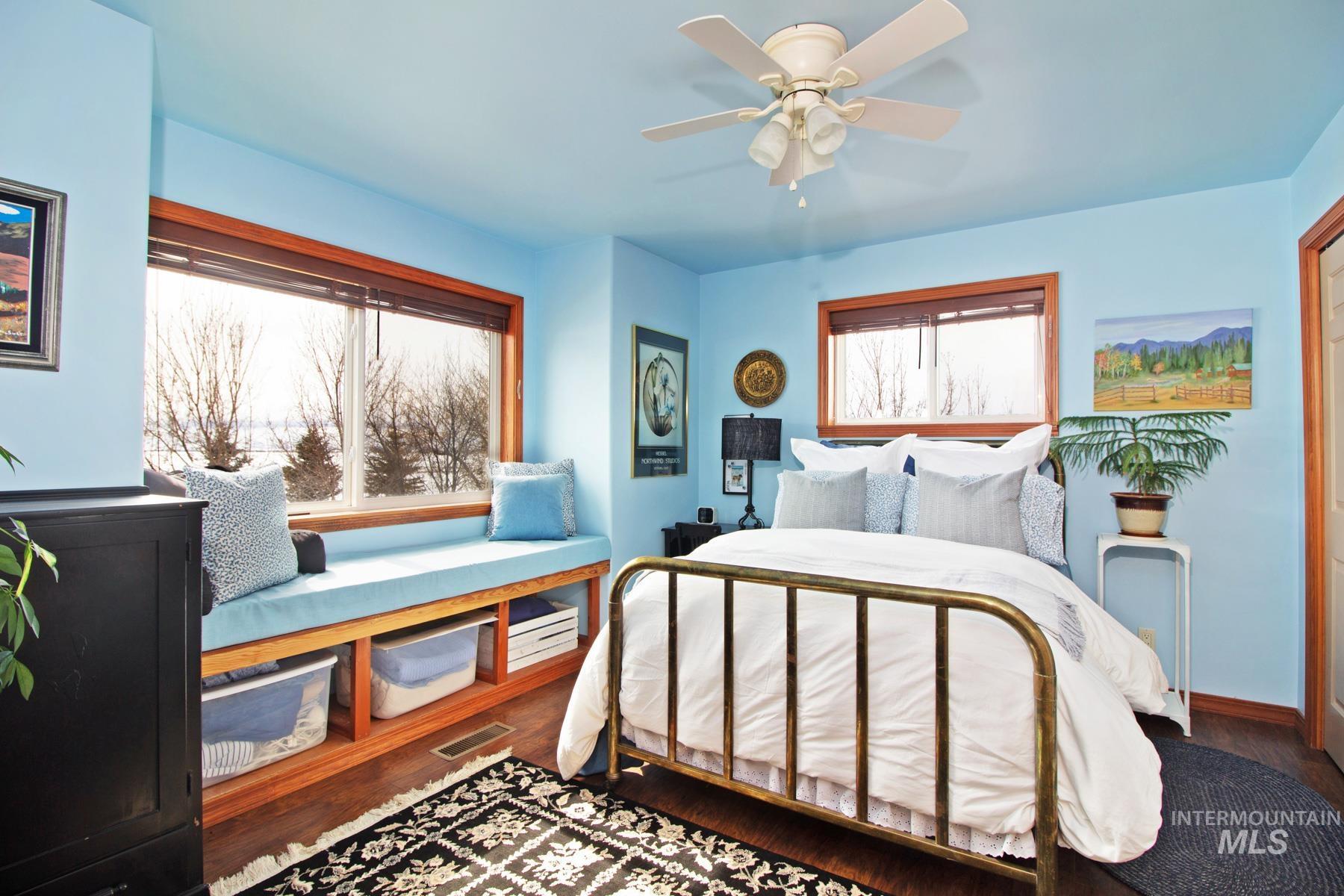 70 Tyler Drive Bellevue, ID 83313 - Photo 11 of 29 Bedroom with ceiling fan and wood finished floors