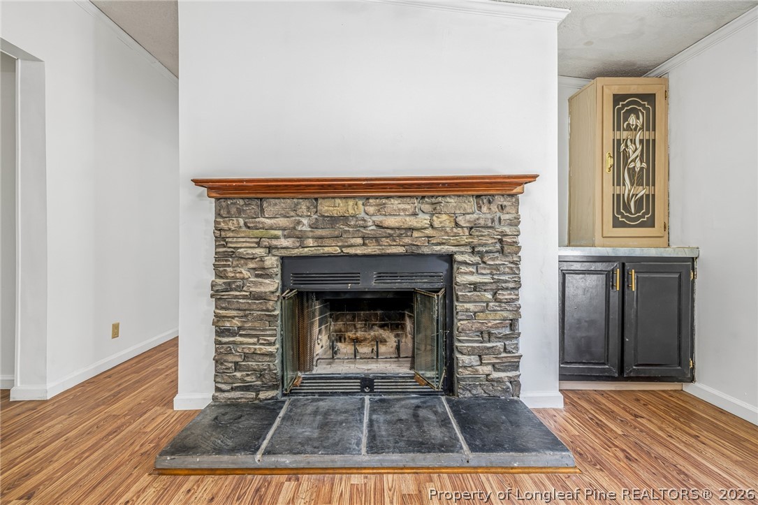 105 Valley Forge Way North Cameron, NC 28326 - Photo 16 of 33 a living room with a fireplace and a rug