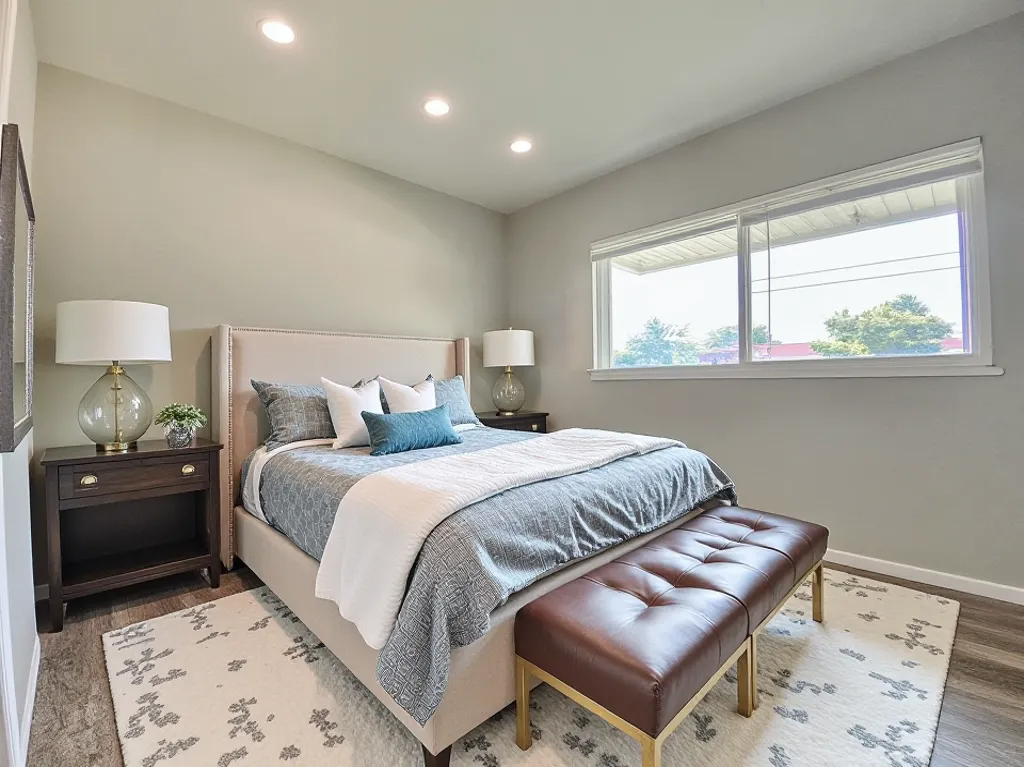 317 East Schaumburg Road Streamwood, IL 60107 - Photo 11 of 25 a bedroom with a bed and a lamp