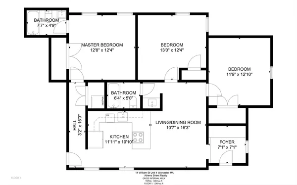$2,950 | 14 William Street, Unit 4, Worcester, MA 01609