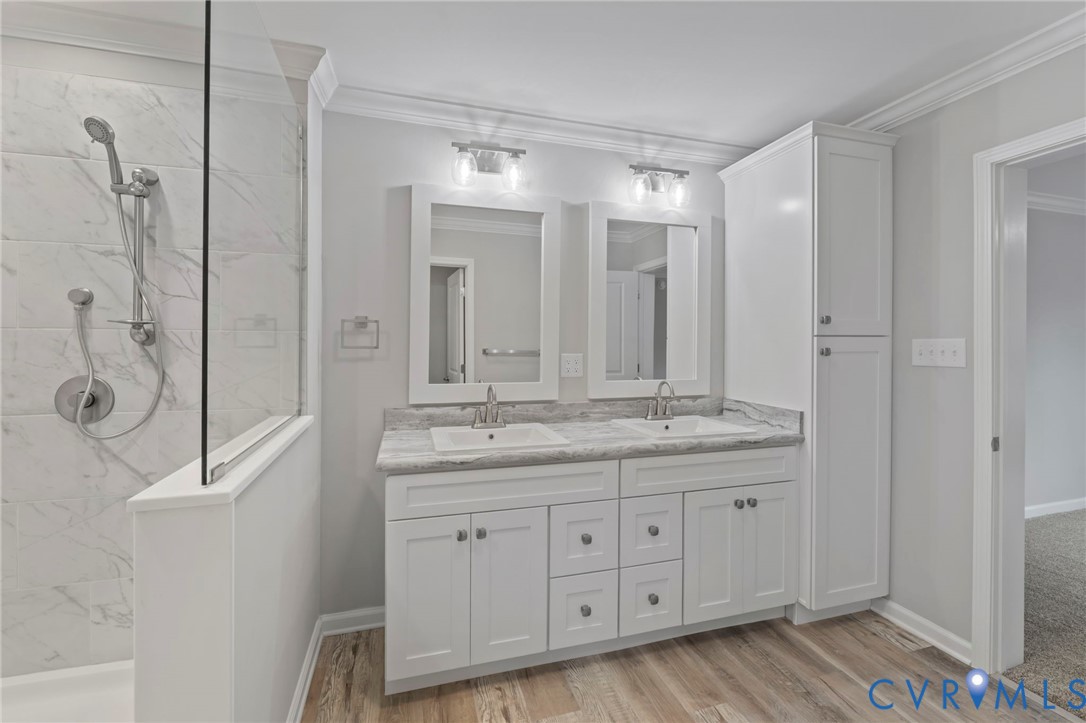 46 Union Church Road Palmyra, VA 22963 - Photo 25 of 50 Full bath with a marble finish shower, double vani