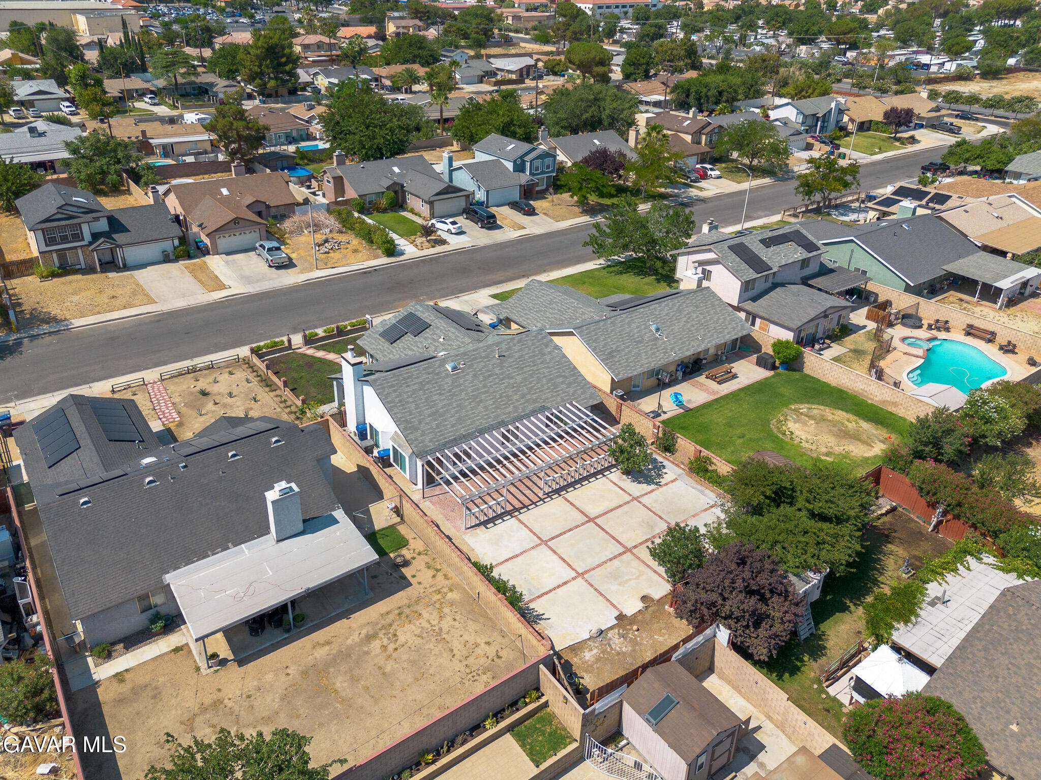 4753 East Ave R 11 Palmdale, CA 93552 - Photo 40 of 41 an aerial view of residential houses with outdoor space