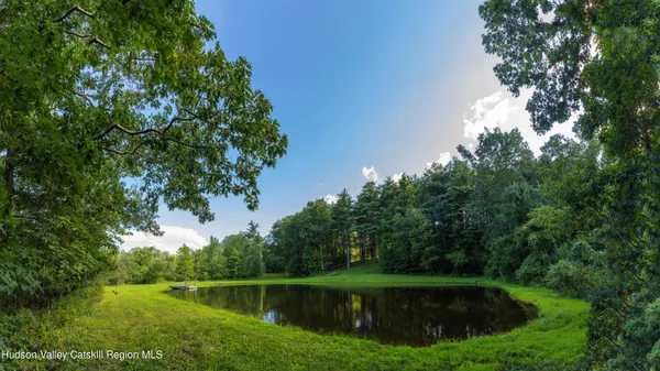 a view of lake from yard