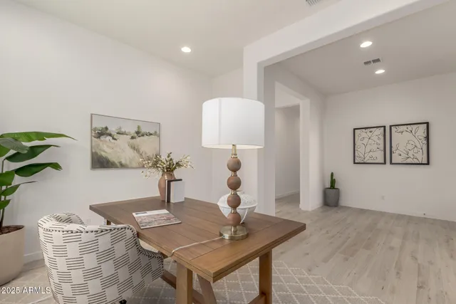 a living room with furniture