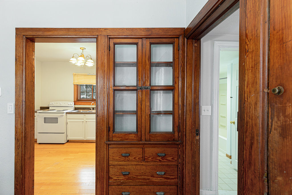 809 Franklin Street Galena, IL 61036 - Photo 13 of 28 a view of a kitchen with a refrigerator and cabinets