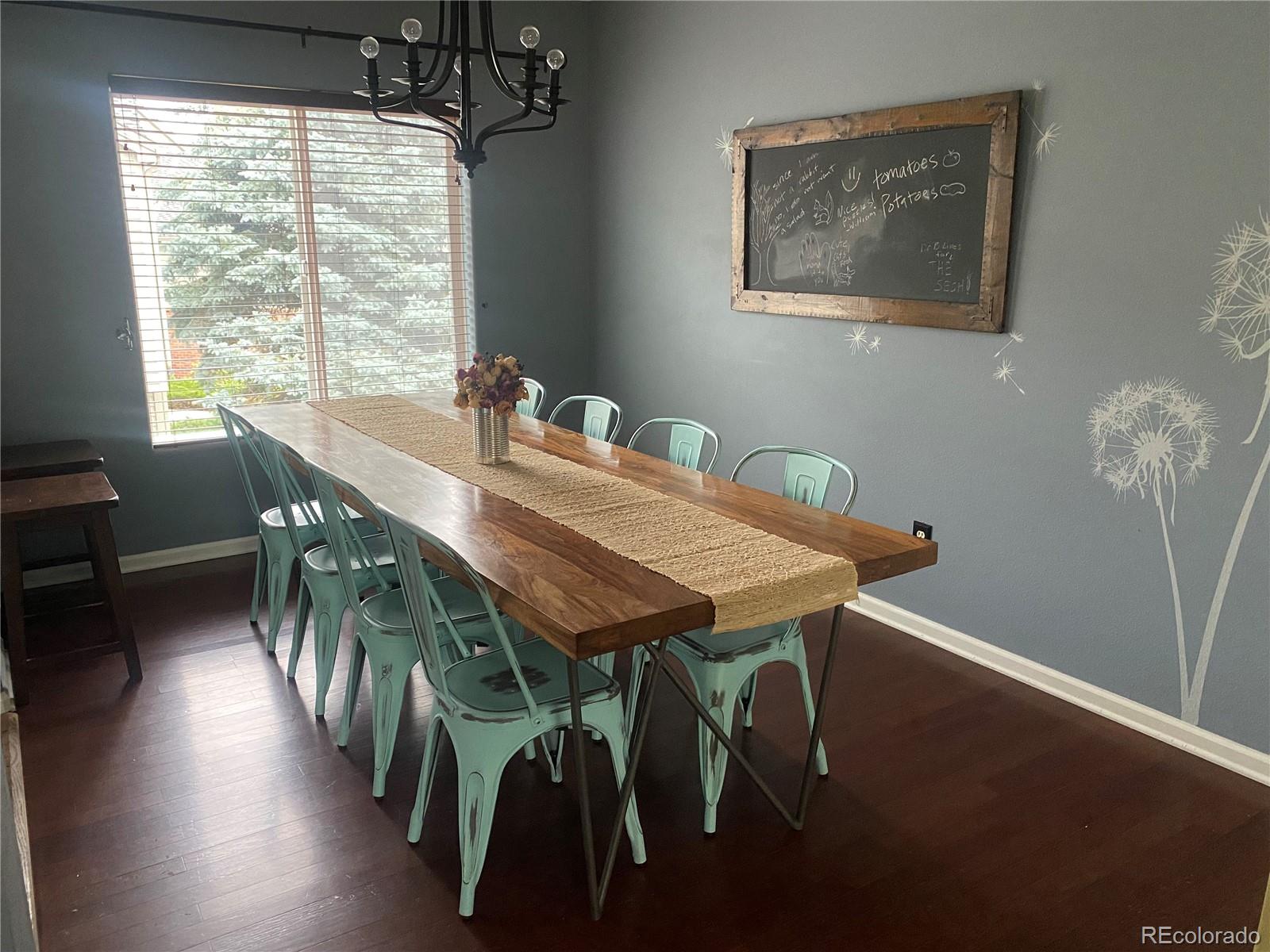 426 Anvil Way Golden, CO 80401 - Photo 3 of 8 a view of a dining room with furniture window and wooden floor