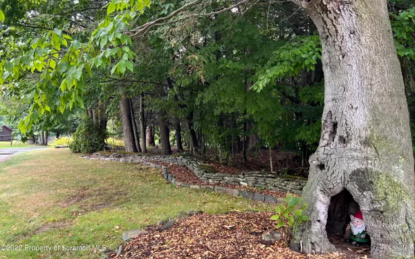 a backyard of a house with lots of green space