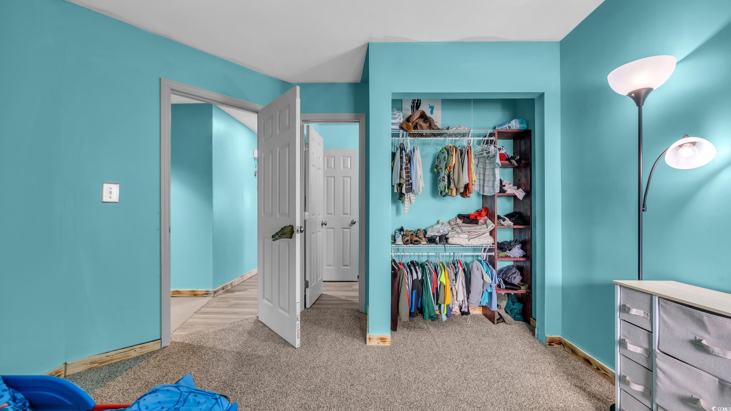 1101 Possum Trot Road, Unit C203 North Myrtle Beach, SC 29582 - Photo 19 of 29 Carpeted bedroom featuring a closet and baseboards