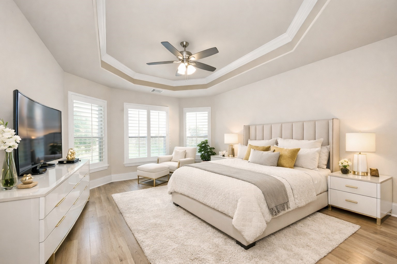 8447 Roland Canyon Drive Cypress, TX 77433 - Photo 19 of 48 a bedroom with a large bed and a flat screen tv