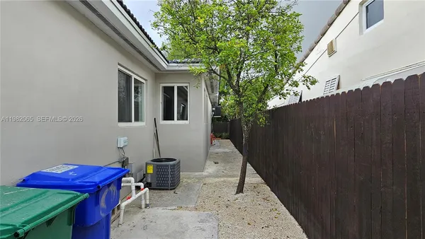a view of a door and outdoor space