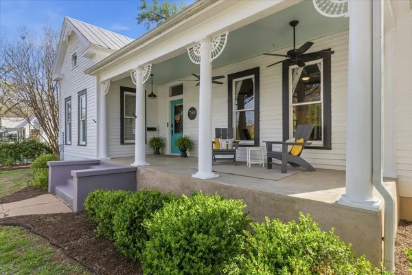 a view of a building with a outdoor space