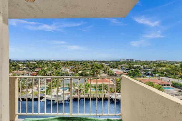 a view of a city from a balcony