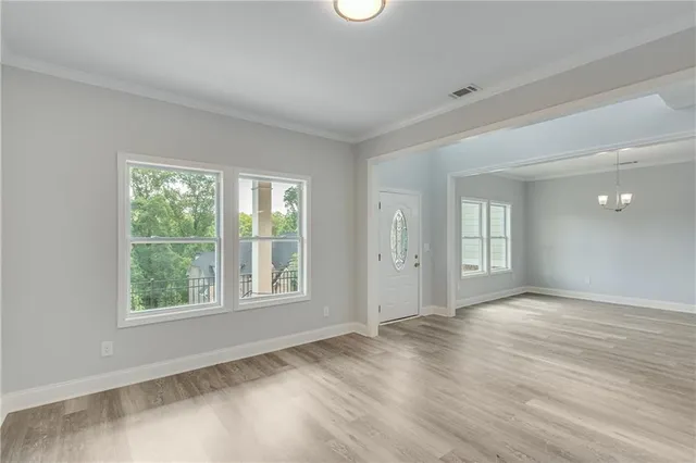 an empty room with a window