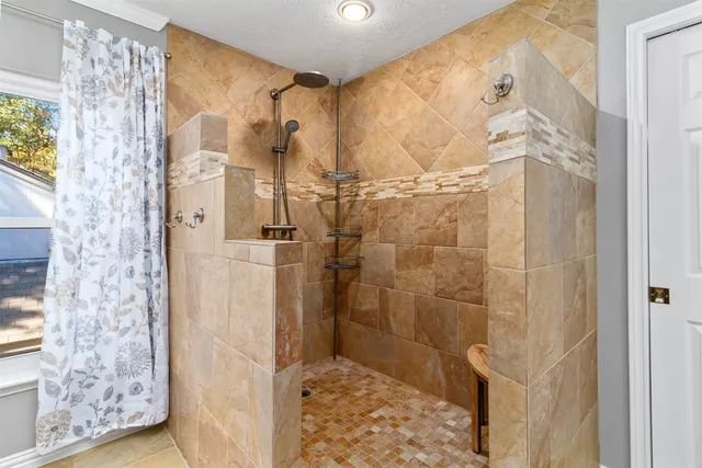 a bathroom with a shower