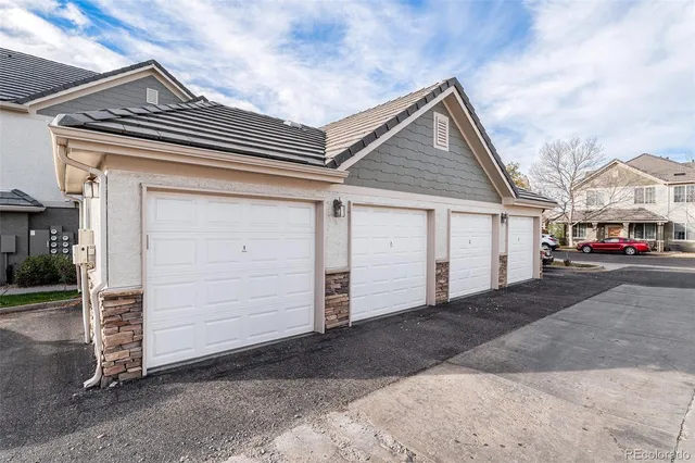 a view of a house with a garage