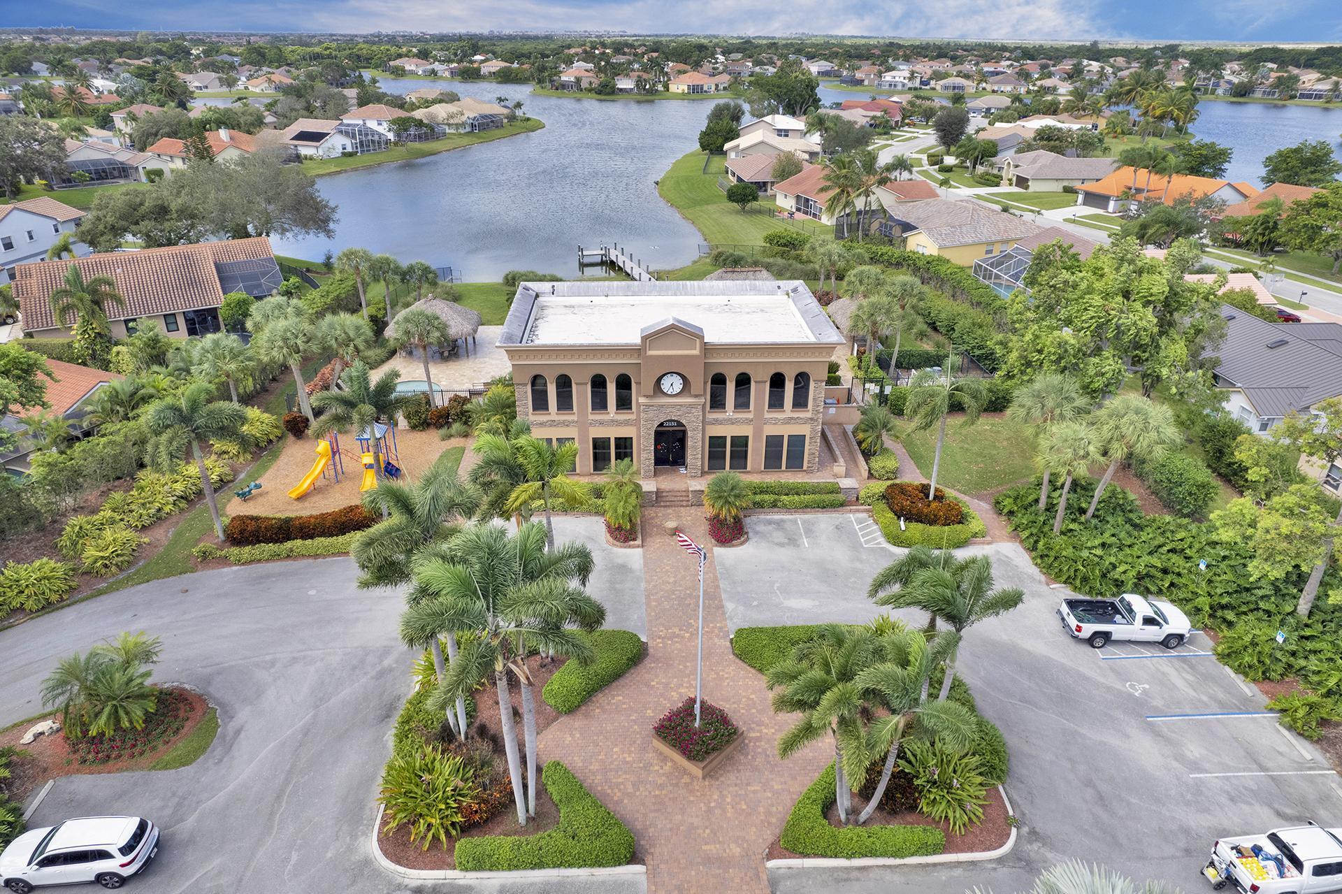22211 Clocktower Way Boca Raton, FL 33428 - Photo 37 of 38 an aerial view of residential houses with outdoor space and swimming pool