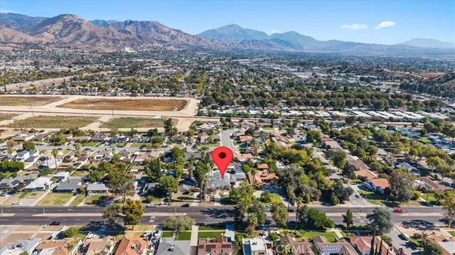 an aerial view of residential houses and city space