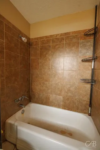 a bathroom with a shower and a bathtub