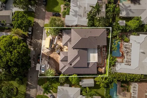 an aerial view of a house