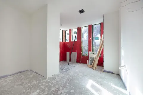 a view of room with baby crib