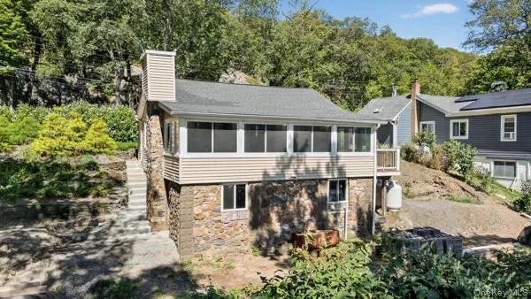 a house view with a garden space