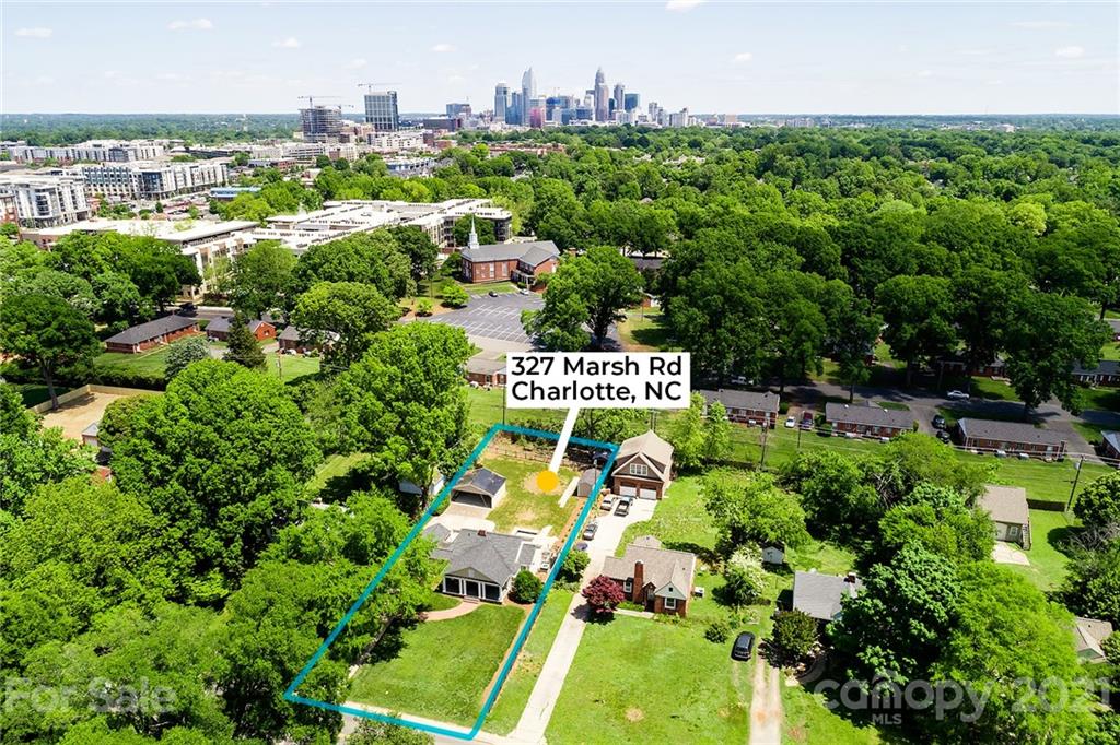 327 Marsh Road Charlotte, NC 28209 - Photo 48 of 48 an aerial view of residential houses with outdoor space and trees