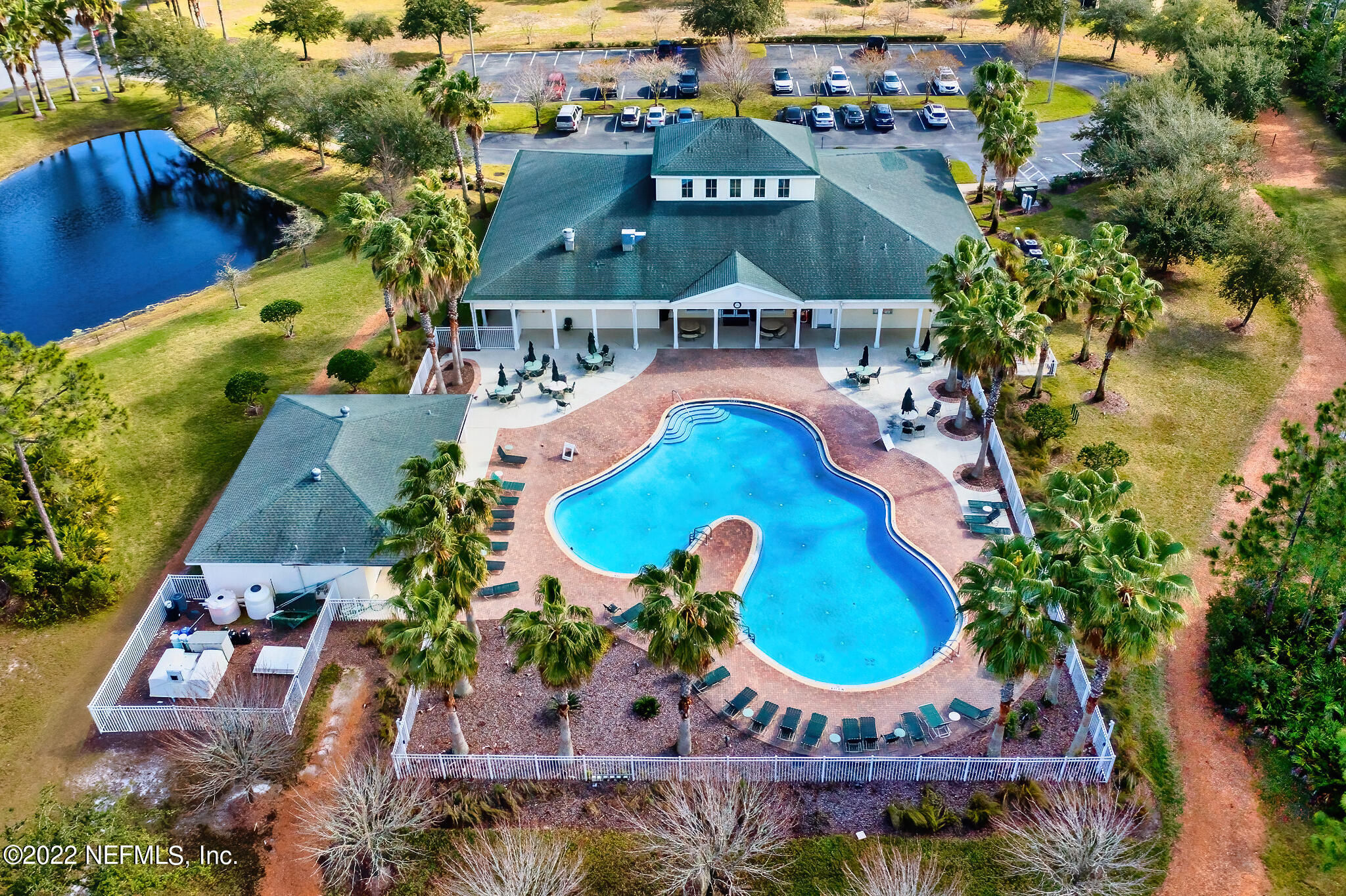 855 East Red House Branch Road St. Augustine, FL 32084 - Photo 37 of 43 an aerial view of residential house with outdoor space and swimming pool
