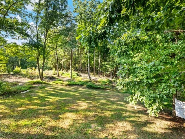 a view of a yard with a tree