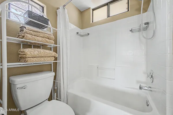a bathroom with a toilet and a bathtub