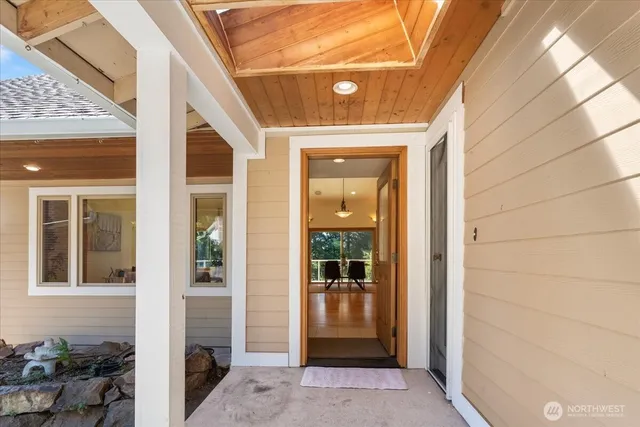 a view of front door of house