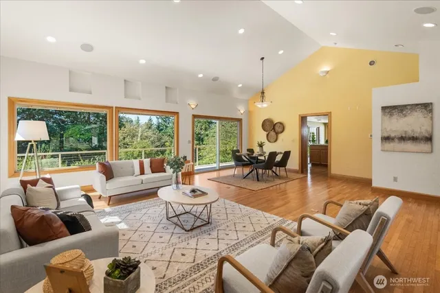 a view of balcony with furniture