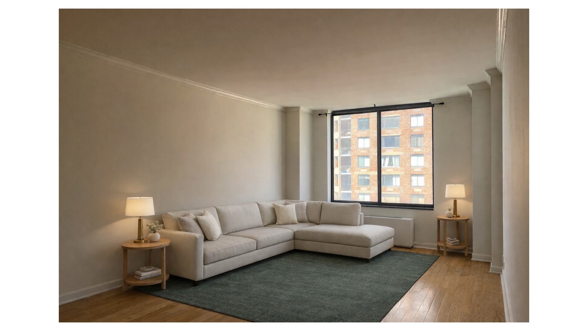 380 Rector Place, Unit 15C Manhattan, NY 10280 - Photo 2 of 6 a living room with furniture and a window
