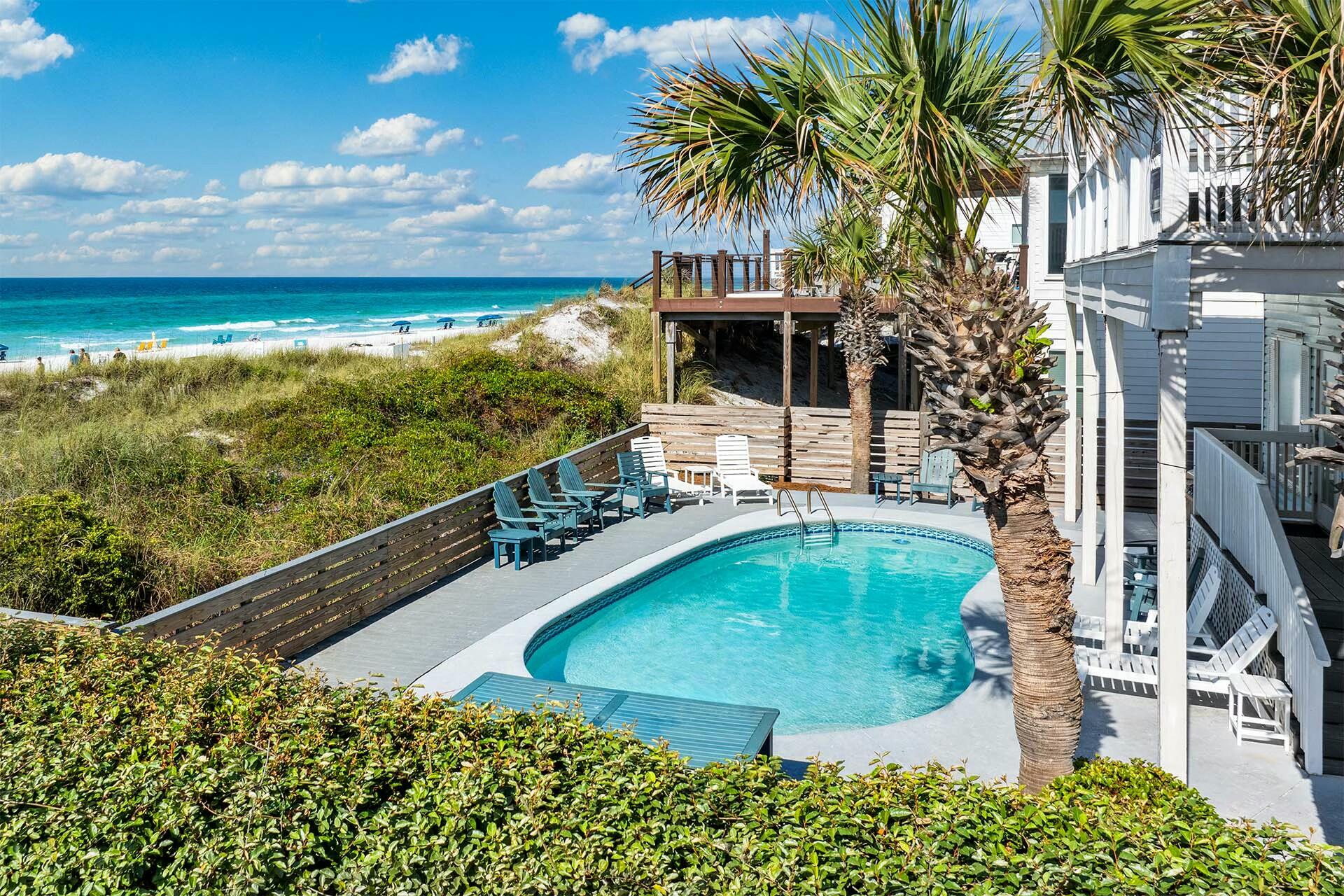 20 Sandy Beach Road Miramar Beach, FL 32550 - Photo 4 of 42 a view of a swimming pool with a patio and a garden