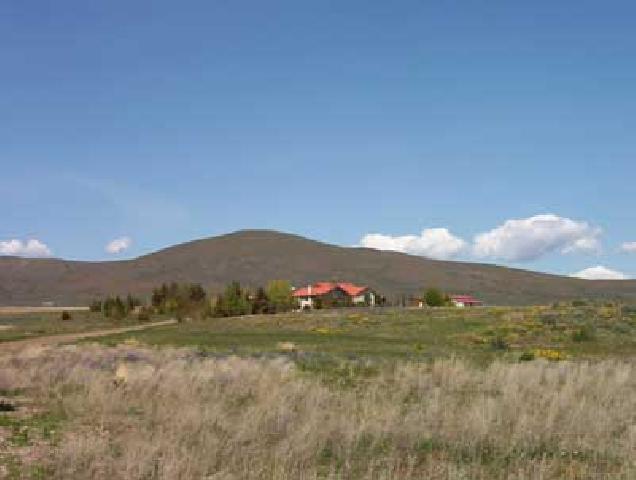 a view of an outdoor space with mountain view