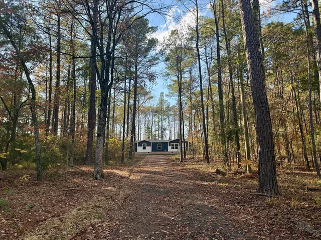 a backyard of a house with lots of green space