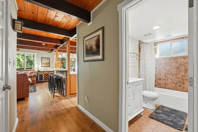 a room with a bed and a window