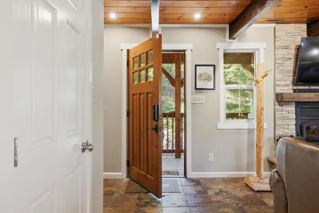 a view of a entryway door of the house